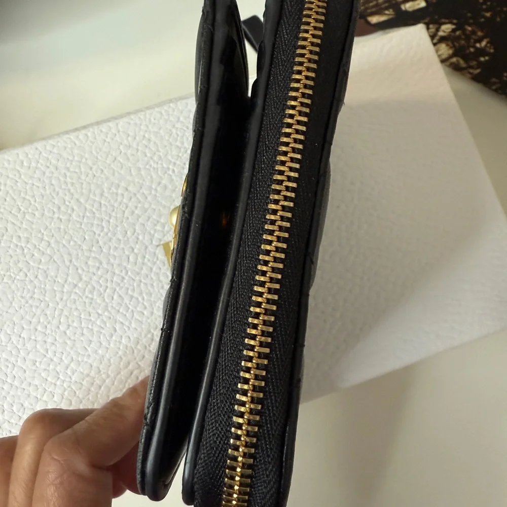 Dior Jolie Scarlet Walllet Black Leather Card Holder